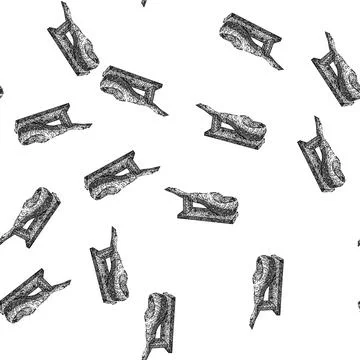 Seamless pattern food ham meat sketch hand drawn Stock Illustration