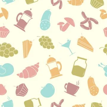 Seamless pattern with Food Illustrazione stock