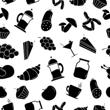 Seamless pattern with Food 스톡 일러스트