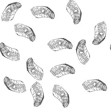 Seamless pattern food jackfruit sketch hand drawn 스톡 일러스트
