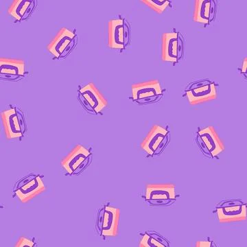 Seamless pattern food lunch box cartoon vector Stock Illustration
