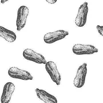 Seamless pattern food marrow vegetable sketch hand drawn Stock Illustration
