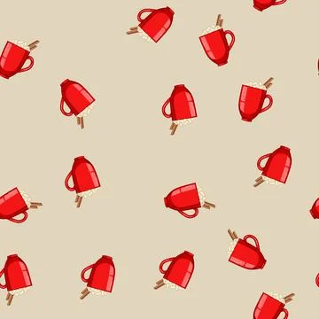Seamless pattern food marshmallow cup cartoon vector 스톡 일러스트