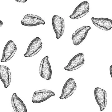 Seamless pattern food meat sketch hand drawn Stock Illustration