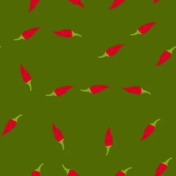 Seamless pattern food pepper chili cartoon vector Stock Illustration