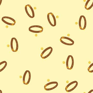 Seamless pattern food pet collar cartoon vector Stock Illustration
