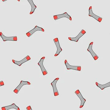 Seamless pattern foot socks heated cartoon vector Stock Illustration