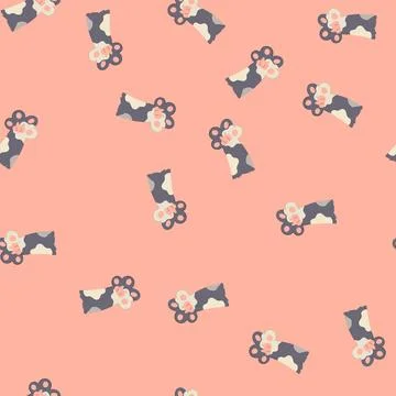 Seamless pattern footprint cat paw cartoon vector Illustrazione stock