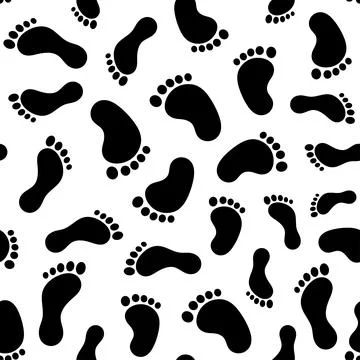 Seamless pattern with footprint. Vector illustration. イラスト素材