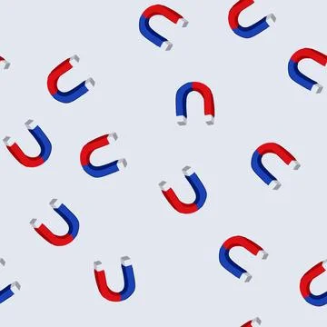 Seamless pattern force magnet cartoon vector Stock Illustration
