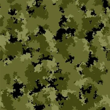 Seamless pattern with forest camouflage colors Stock Illustration
