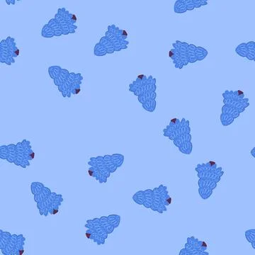 Seamless pattern forest tree doodle flat cartoon vector 스톡 일러스트