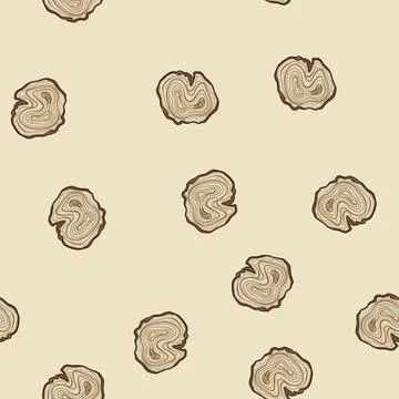 Seamless pattern forest tree rings cartoon vector Stock Illustration