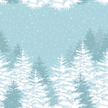 Seamless pattern with a forest. Vector picture Illustrazione stock