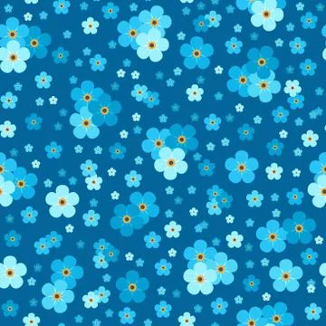 Seamless pattern with forget-me-not flowers Stock Illustration