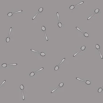 Seamless pattern fork spoon cartoon vector Stock Illustration