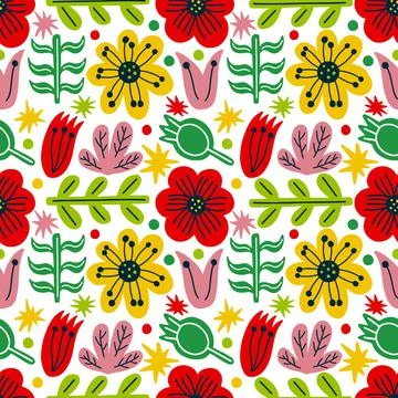 Seamless pattern form modern floral flower.Nature background print.Decorative Stock Illustration