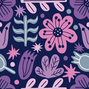 Seamless pattern form modern floral flower.Nature background print.Decorative Stock Illustration