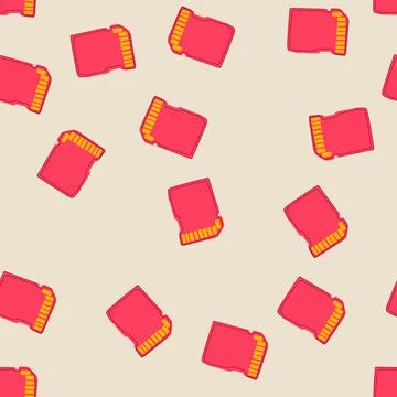 Seamless pattern format sd card cartoon vector Stock Illustration