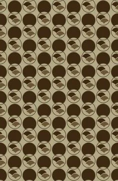 A seamless pattern is formed from many circles and arcuate shapes. Stock Illustration