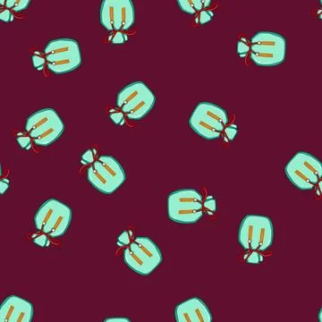 Seamless pattern fortune chinese lucky bag cartoon vector Stock Illustration
