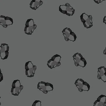 Seamless pattern fossil coal ore cartoon vector Stock Illustration
