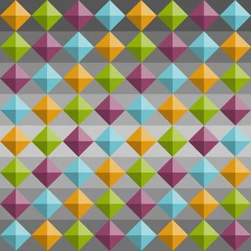 Seamless pattern of four color gems gray backgound Stock Illustration