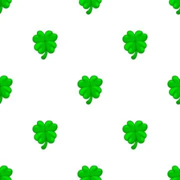Seamless pattern with four leaf clover. St. Patrick's Holidays. Vector. Stockillustratie