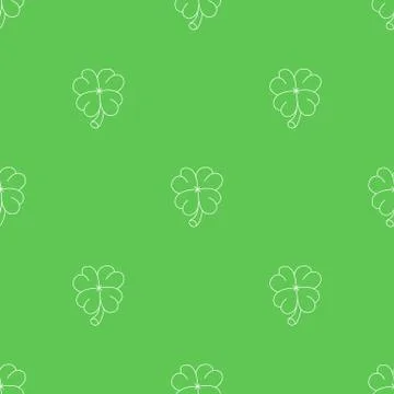 Seamless pattern with four leaf clover. St. Patrick's Holidays. Lucky symbol  Stock Illustration