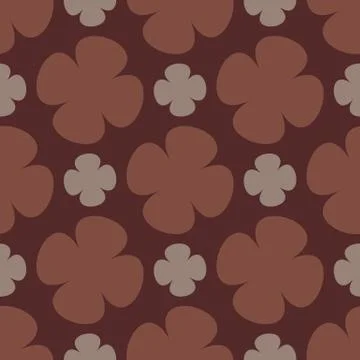 Seamless pattern of four leaf flowers Stock Illustration