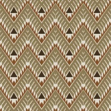 Seamless pattern of foxes with green trees and white snow Stock-Illustration