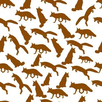 Seamless pattern with foxes Stock Illustration
