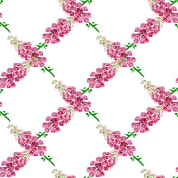 Seamless pattern with  foxglove flower Stock Illustration