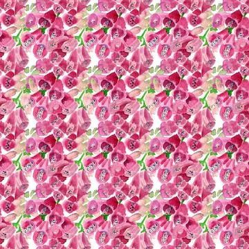 Seamless pattern with  foxglove flower Stock Illustration