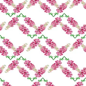 Seamless pattern with  foxglove flower Stock Illustration
