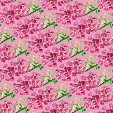Seamless pattern with  foxglove flower Stock Illustration