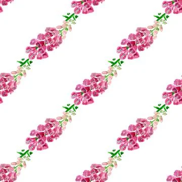 Seamless pattern with  foxglove flower Stock Illustration