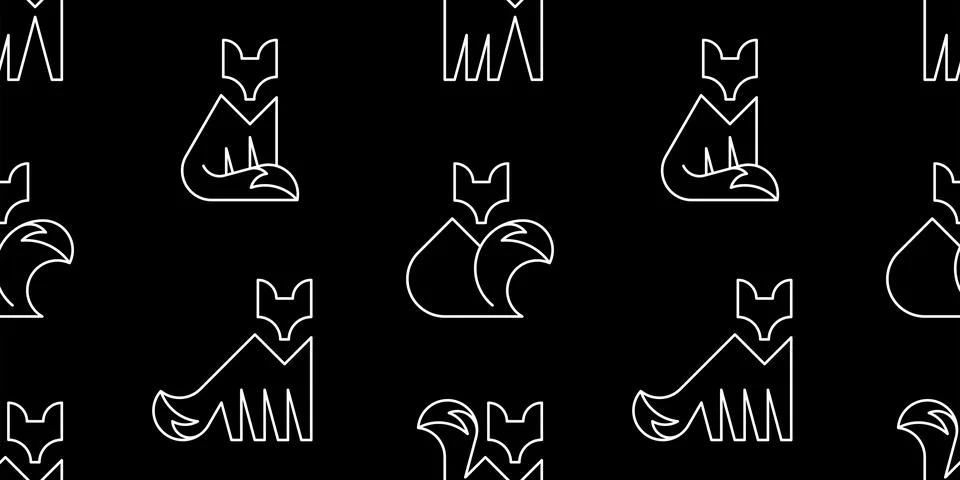 Seamless pattern with Foxs Stock Illustration
