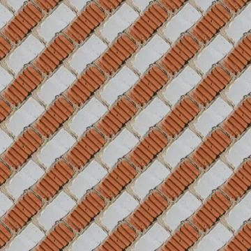 Seamless pattern of fragment of red and white stone wall Stock Photos