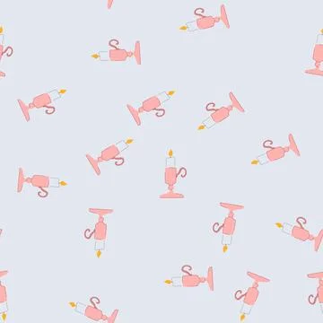 Seamless pattern fragrance candlestick holder cartoon vector 스톡 일러스트
