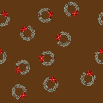 Seamless pattern frame christmas wreath cartoon vector 스톡 일러스트