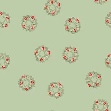 Seamless pattern frame christmas wreath cartoon vector 스톡 일러스트