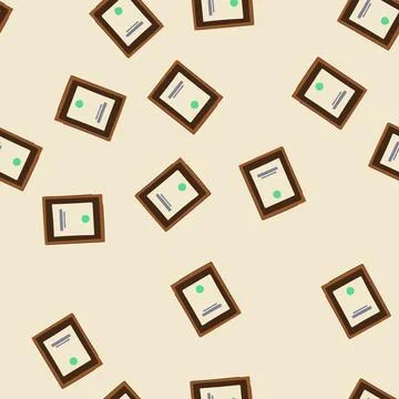 Seamless pattern frame diploma cartoon vector Stock Illustration