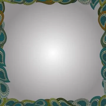 Seamless pattern. Frame doodle. Illustration in beige, white and blue colors. Ve Illustrazione stock