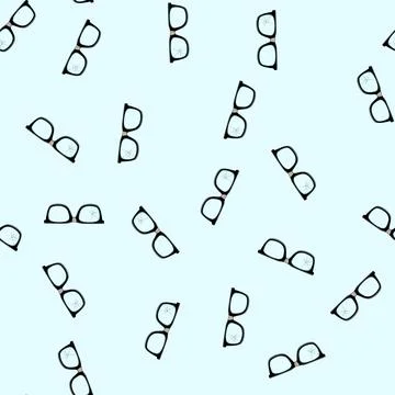 Seamless pattern frame geek glasses cartoon vector Stock Illustration