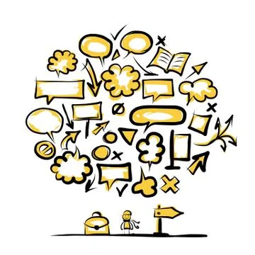 Seamless pattern with frames amd arrows, sketch for your design Stock Illustration