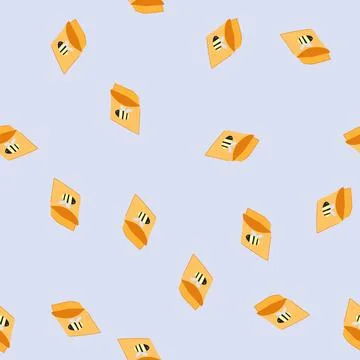 Seamless pattern free beeswax food wrap cartoon vector Stock Illustration