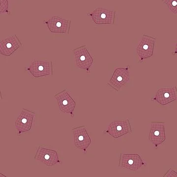 Seamless pattern free bird cage cartoon vector Stock Illustration
