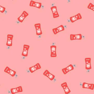 Seamless pattern free shampoo baby cartoon vector Stock Illustration