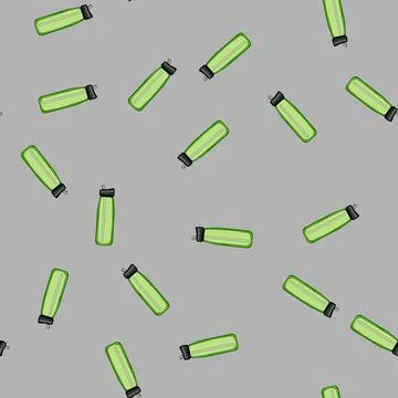 Seamless pattern free water bottle reusable cartoon vector Illustrazione stock
